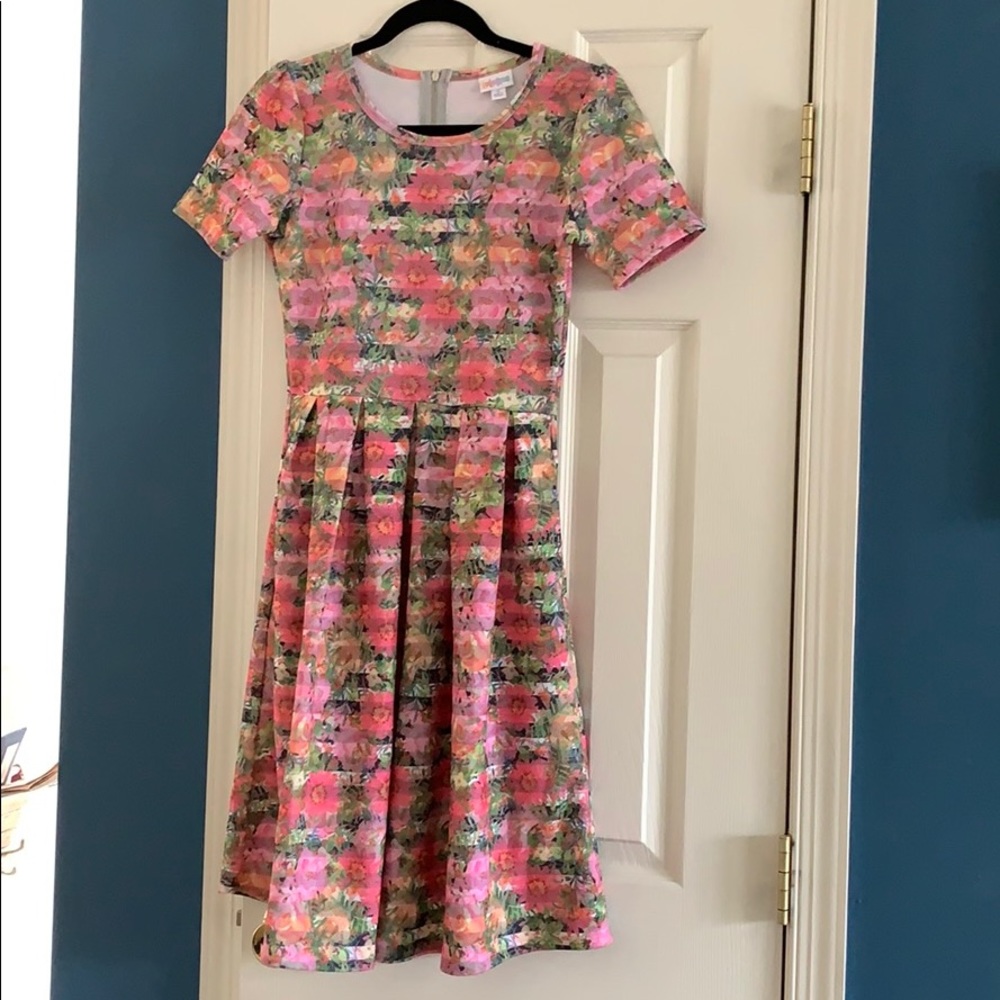 Stripped/Floral Lularoe Dress
